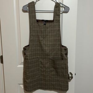 Brown Plaid Apron Dress